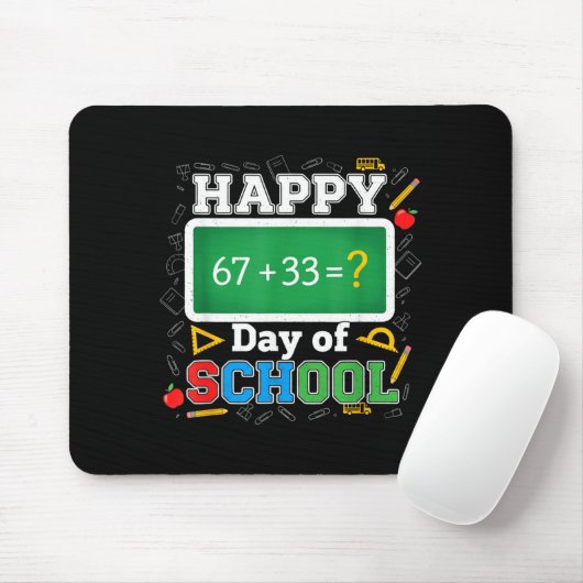 Funny Happy 100 Days Of School Math Teacher Six Se マウスパッド (マウス)