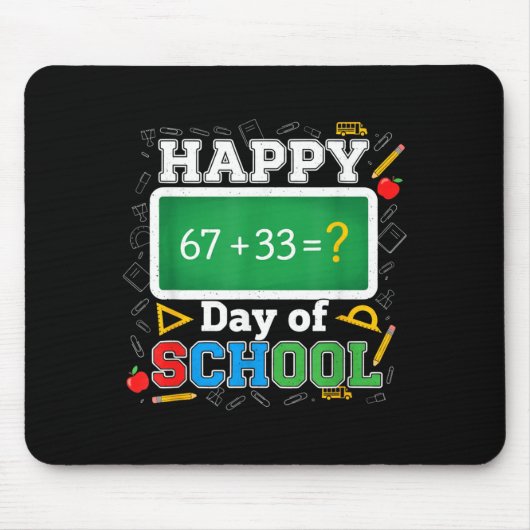 Funny Happy 100 Days Of School Math Teacher Six Se マウスパッド (正面)