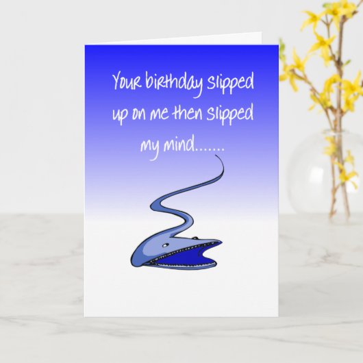 funny happy belated birthday wish カード (黄色い花)