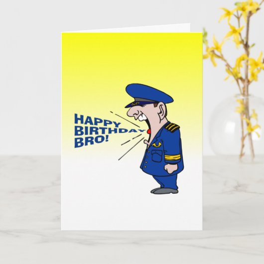 funny happy birthday brother wish カード (黄色い花)