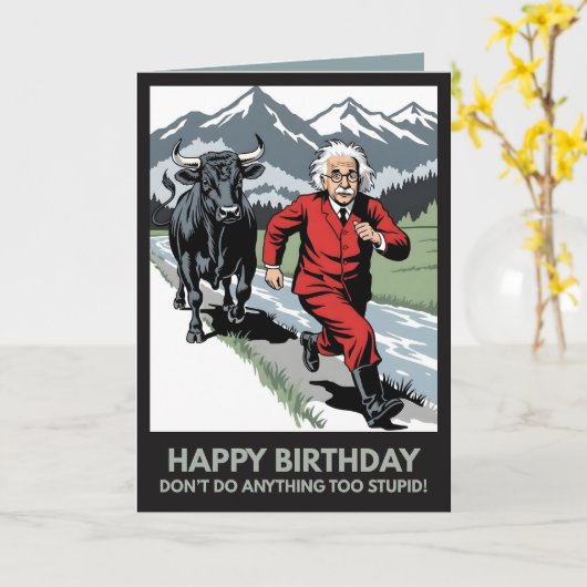 Funny Happy Birthday Card カード (黄色い花)