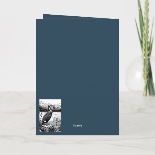 Funny Happy Birthday card for anglers カード (裏面)