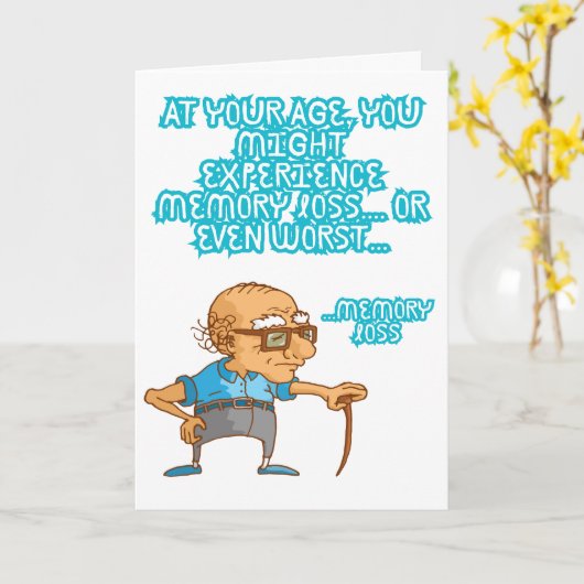 Funny Happy Birthday Card Humor Greeting  カード (黄色い花)