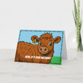 Funny Happy Birthday Cartoon Country Ranch Farm  カード