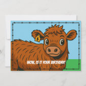Funny Happy Birthday Cartoon Country Ranch Farm  シーズンカード (正面)