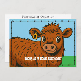 Funny Happy Birthday Cartoon Country Ranch Farm  シーズンカード