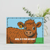 Funny Happy Birthday Cartoon Country Ranch Farm  シーズンカード (スタンド正面)