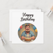 Funny Happy Birthday Dad カード (正面/裏面インサイチュ)