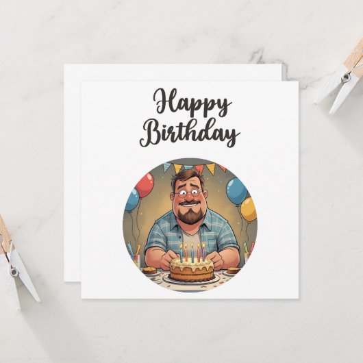 Funny Happy Birthday Dad カード (正面/裏面インサイチュ)