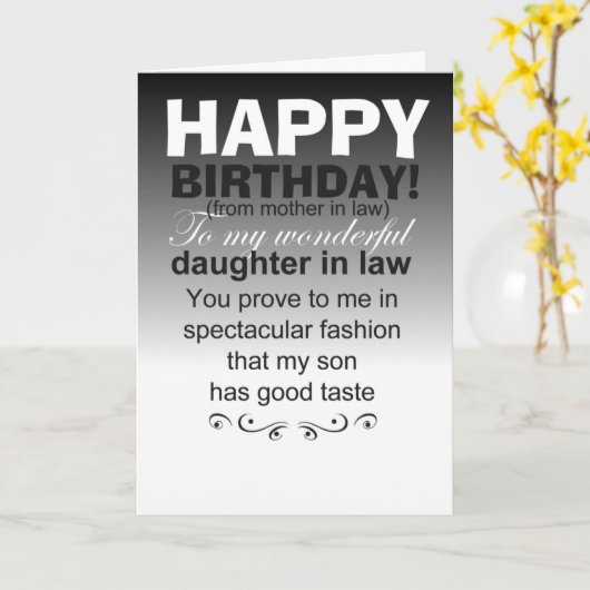 funny happy birthday daughter in law カード (黄色い花)
