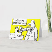 Funny Happy Birthday Doctor Lab Coat & Stethoscope カード (正面)