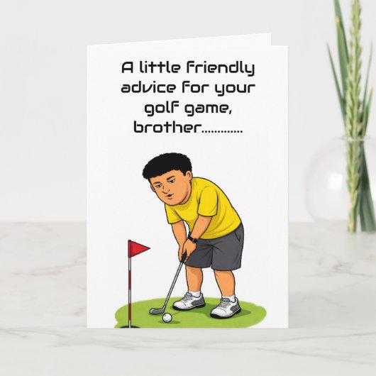 funny happy birthday wish for golfing brother カード (正面)