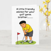 funny happy birthday wish for golfing brother カード (黄色い花)