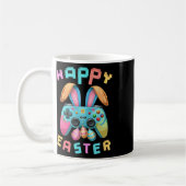 Funny Happy Easter Bunny Gaming Controller Gamer B コーヒーマグカップ (左)