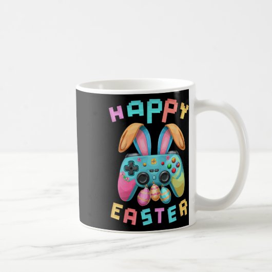 Funny Happy Easter Bunny Gaming Controller Gamer B コーヒーマグカップ (右)