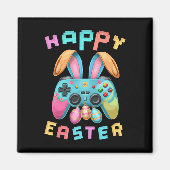 Funny Happy Easter Bunny Gaming Controller Gamer B マグネット (正面)