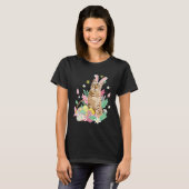 Funny happy easter cute cat bunny eggs basket rabb tシャツ (正面フル)