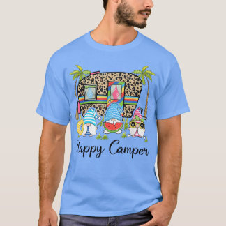 Funny Happy Gnome Camper Cute For Kids Women Men  Tシャツ