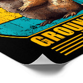 Funny Happy Groundhog Day 2025 Decorations Retro V ポスター (角)