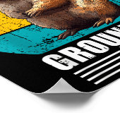 Funny Happy Groundhog Day Decorations 2025 Retro V ポスター (角)