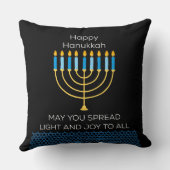 Funny Happy Hanukkah Cute Blue Chanukah Unique クッション (裏面)