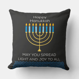 Funny Happy Hanukkah Cute Blue Chanukah Unique クッション