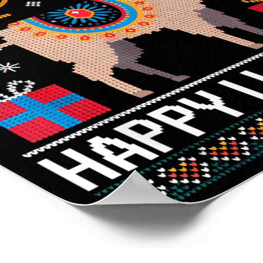 Funny Happy Llamakah Llama With Menorah  ポスター (角)