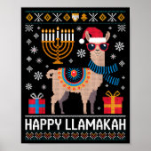 Funny Happy Llamakah Llama With Menorah  ポスター (正面)