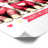 Funny Happy Meowentines Cute Valentine Cats Love C ポスター (角)