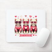 Funny Happy Meowentines Cute Valentine Cats Love C マウスパッド (マウス)