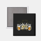 Funny Happy New Beers Drinking 2021 Nye Party Happ マグネット (正面/裏面)