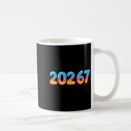 Funny Happy New Year 2026 20267 Ice Cream Drip 67  コーヒーマグカップ (右)