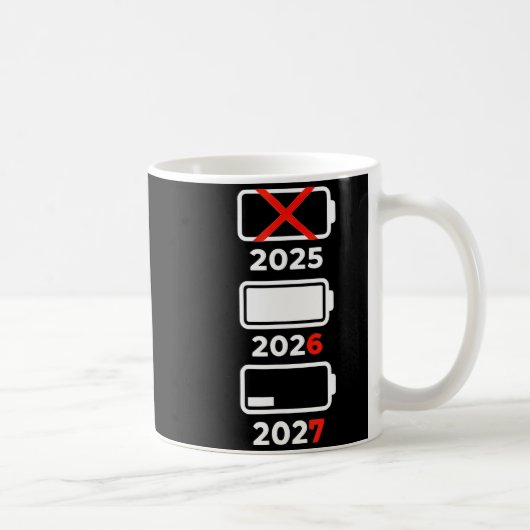 Funny Happy New Year 2026 2027 67 Meme Six Seven  コーヒーマグカップ (右)