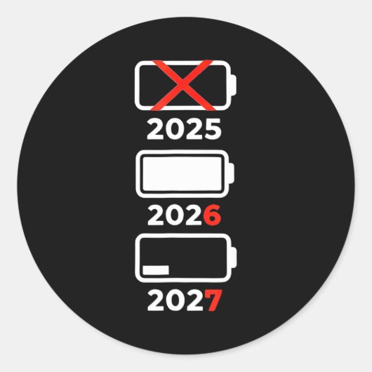 Funny Happy New Year 2026 2027 67 Meme Six Seven  ラウンドシール (正面)