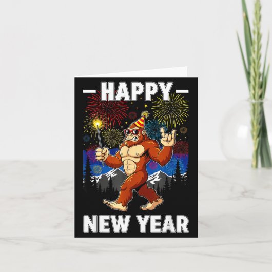 Funny Happy New Year 2026 Bigfoot Lovers New Years カード (正面)