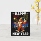Funny Happy New Year 2026 Bigfoot Lovers New Years カード (黄色い花)