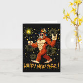 Funny Happy New Year 2026 Bigfoot Lovers New Years カード (黄色い花)