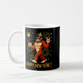 Funny Happy New Year 2026 Bigfoot Lovers New Years コーヒーマグカップ (左)