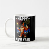 Funny Happy New Year 2026 Bigfoot Lovers New Years コーヒーマグカップ (左)