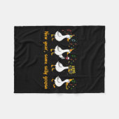 Funny Happy New Year 2026 Same Silly Goose Matchin フリースブランケット (正面(横))