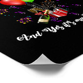 Funny Happy New Year And Yes It's My Birthday Long ポスター (角)