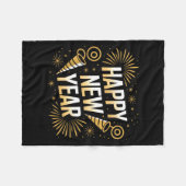 Funny Happy New Year Couple Matching  フリースブランケット (正面(横))