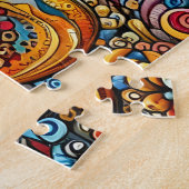 Funny Happy Pug Dog ジグソーパズル (側面)