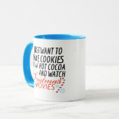 Funny happy quotes sayings Christmas tree gift  マグカップ (正面左)