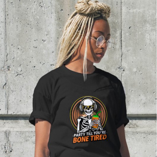 Funny Happy Skeleton Party Dinosaur Shirt Tシャツ