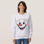 Funny Happy Snowman Face T-Shirt | Cute Smiling スウェットシャツ (正面フル)