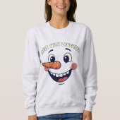 Funny Happy Snowman Face T-Shirt | Cute Smiling スウェットシャツ (正面)