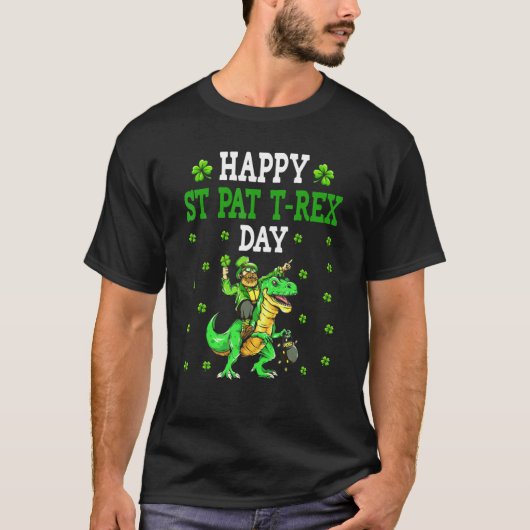 Funny Happy St Pat Trex Day Dino St Patricks Day A Tシャツ (正面)
