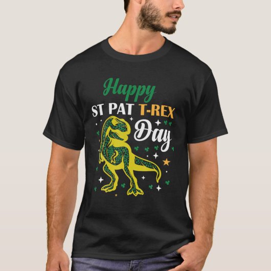 Funny Happy St. Pat Trex Day, Saint Patrick Design Tシャツ (正面)