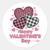Funny Happy Valentine’s Day Love Stickers ラウンドシール (正面)